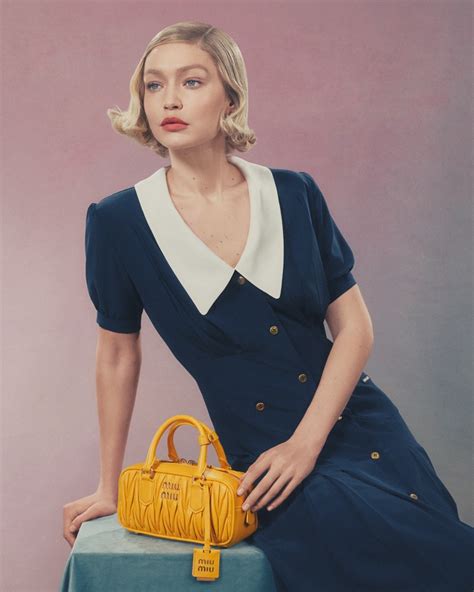 miu miu bag 2024|Gigi Hadid Channels 1930s Beauty in Miu Miu’s 2024 Bag .